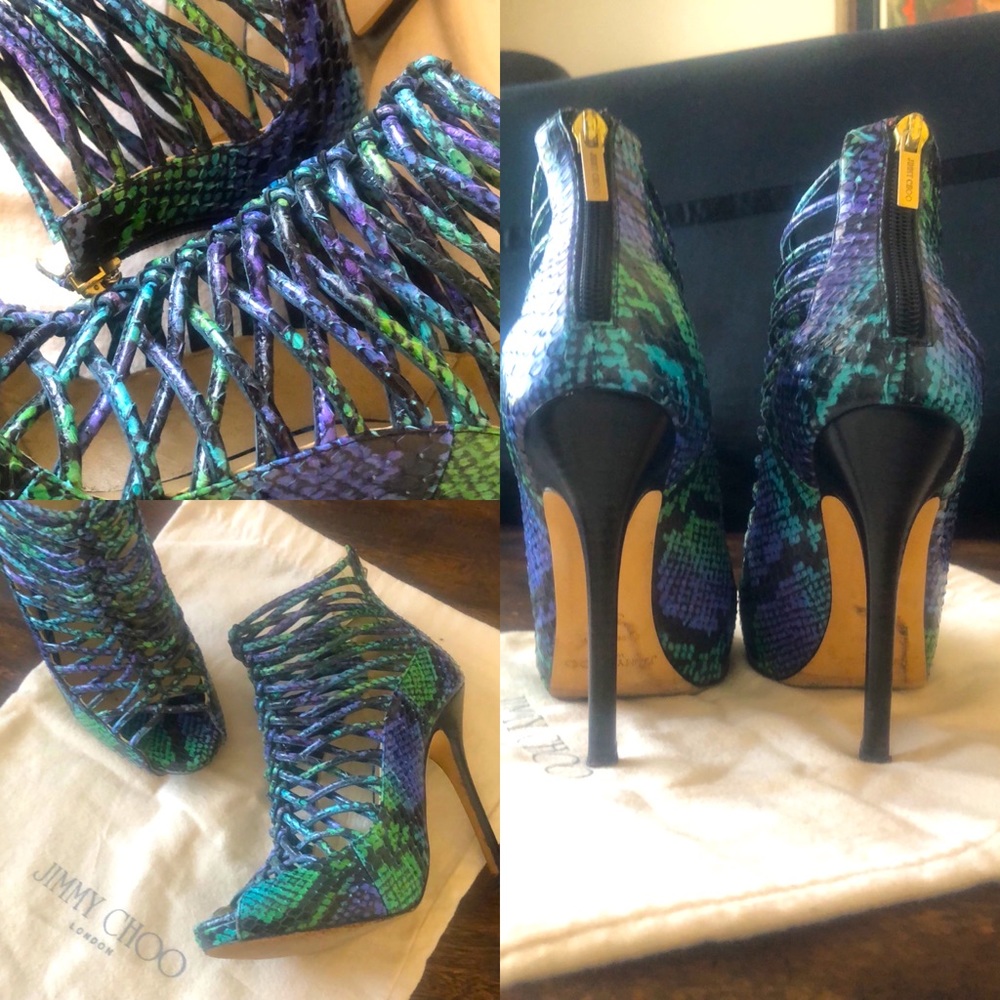 Jimmy Choo Multi-Color Snakeskin Heels 5.5/35.5